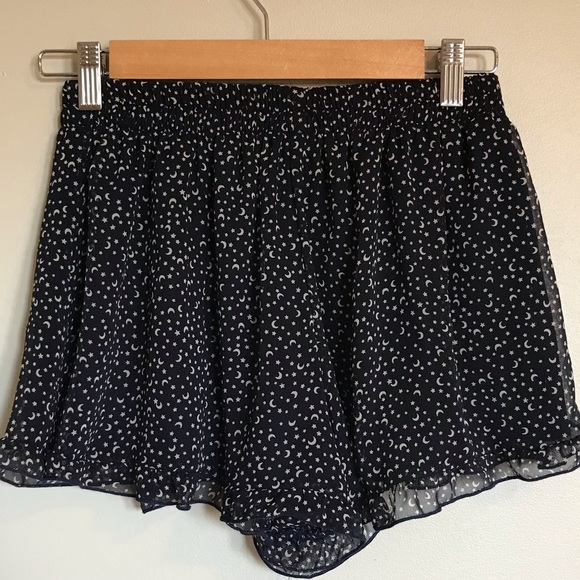Moon & Stars Navy Blue Ruffle Shorts - Picture 2 of 4